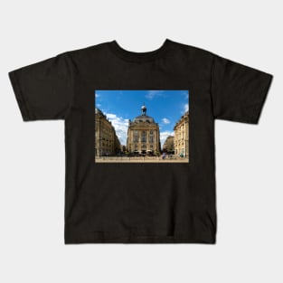 Place de la Bourse, Bordeaux, france centre of culture tourism Kids T-Shirt